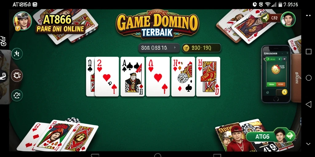 Tampilan gameplay seru dalam aplikasi Domino AT866.