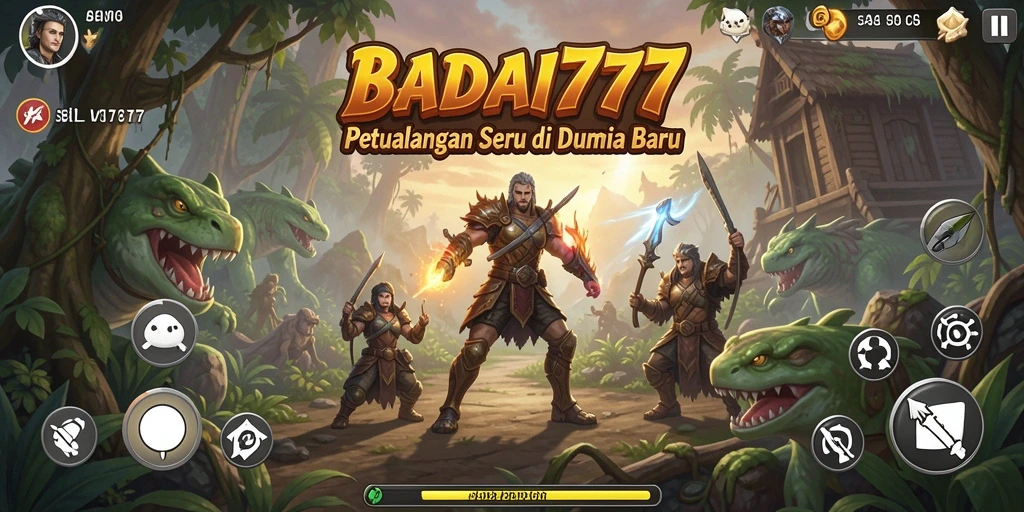 Screenshot gameplay BADAI777 menampilkan aksi petualangan yang mendebarkan.