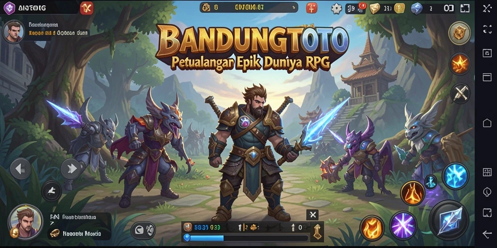 Screenshot utama BANDUNGTOTO menampilkan aksi epik dalam permainan RPG.