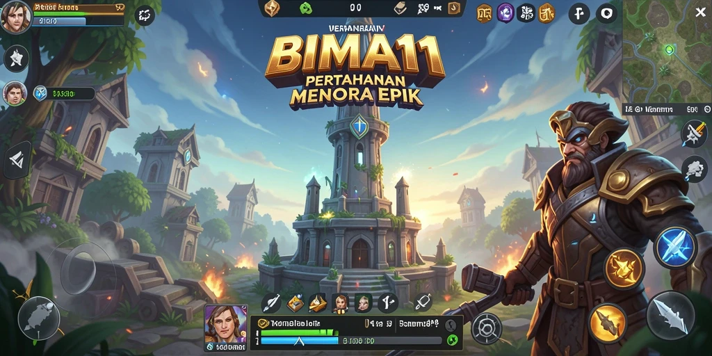 Tangkapan layar BIMA11 menunjukkan aksi mendebarkan dalam pertahanan menara.