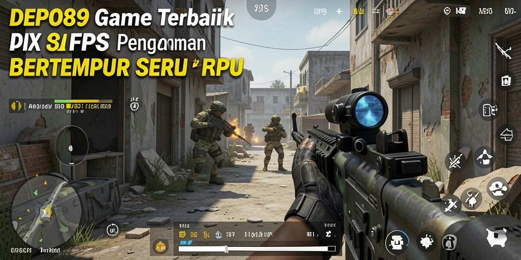 Screenshot gameplay <strong>DEPO89</strong> dengan aksi tembak-menembak yang mendebarkan.