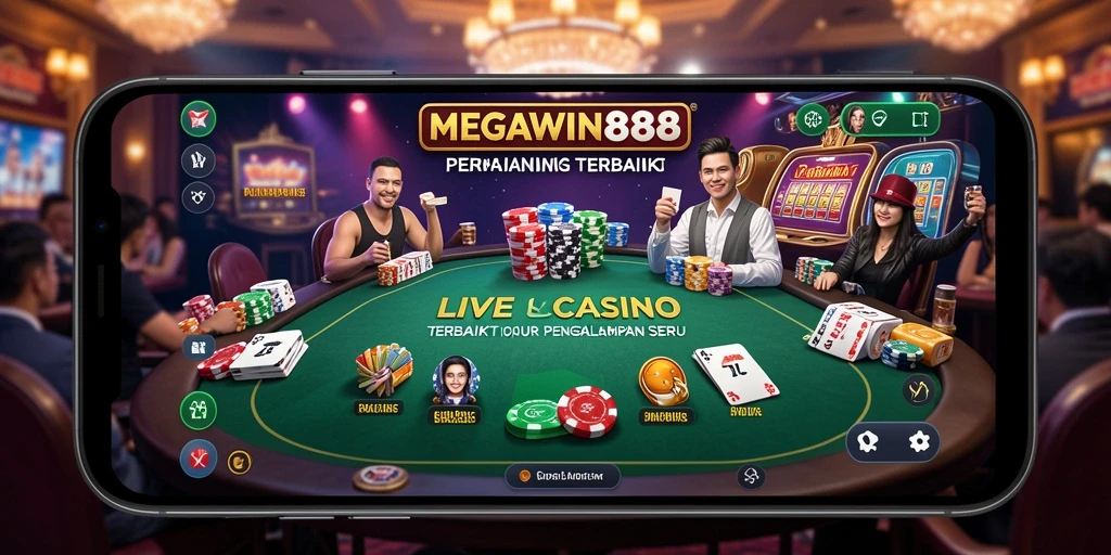 Tampilan gameplay Live Casino yang mendebarkan di MEGAWIN888.