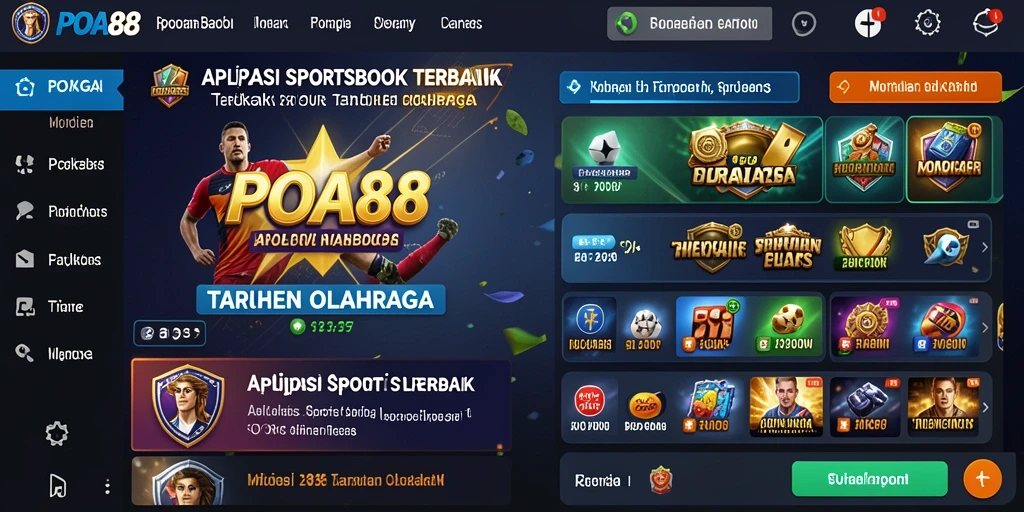 Tampilan utama POA88 dengan berbagai pilihan taruhan olahraga.