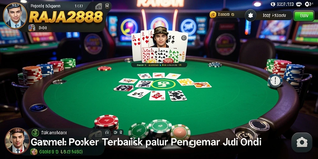 Screenshot menampilkan gameplay seru dari RAJA288 Poker.