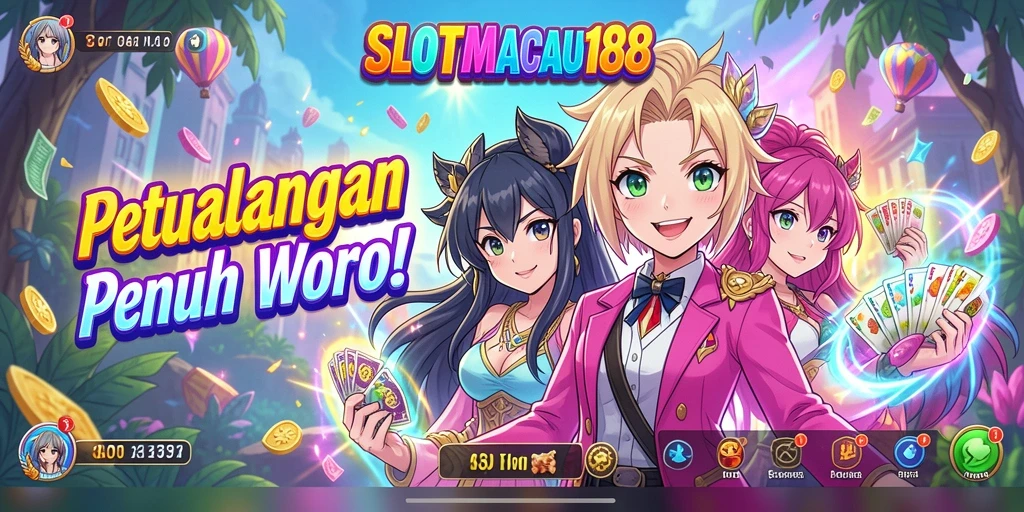 Tampilan gameplay menarik dari SLOTMACAU188 dengan karakter anime.