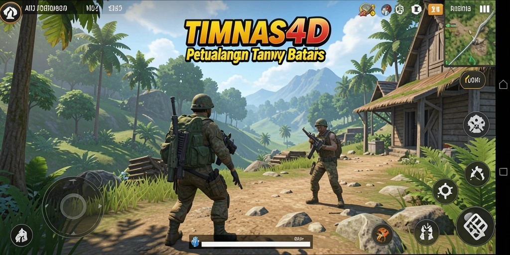 Screenshot gameplay TIMNAS4D menampilkan petualangan di dunia terbuka.