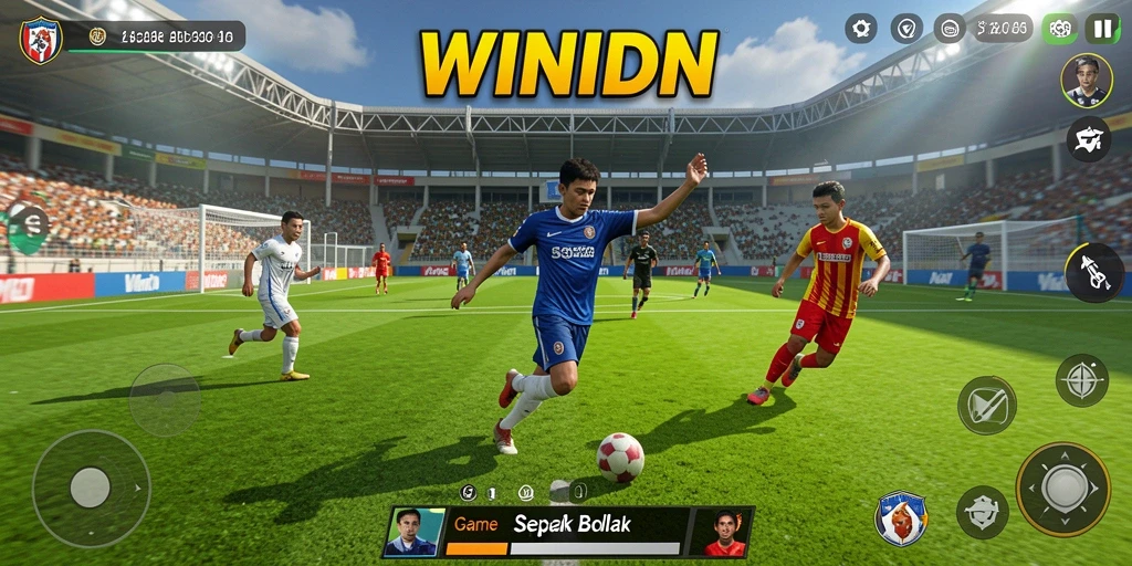 Gameplay seru di WINIDN, tunjukkan skill bermain sepak bola Anda!
